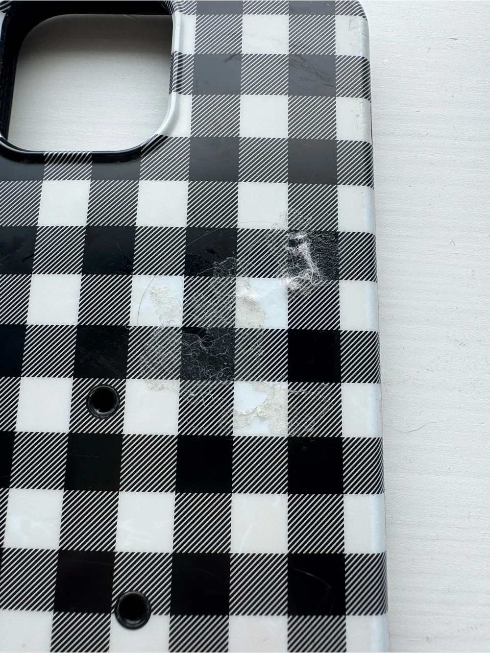 Plaid Black & White Loopy Phone Case — iPhone 12 Pro Max